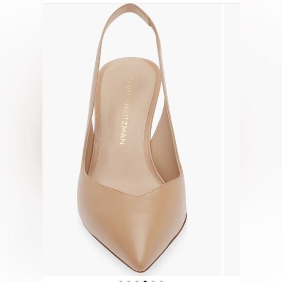 Stuart Weitzman Eva Pointed Toe Slingback Pumps - Picture 2 of 8